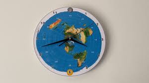 Flat Earth 14in 35cm Wall Clock World