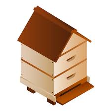 Vector Bee House Icon Isometric