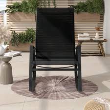 Black Metal Outdoor Rocking Chair