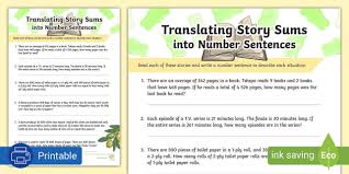 Translating Story Sums Into Number