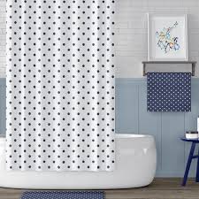 Navy Polka Dot Shower Curtain Navy