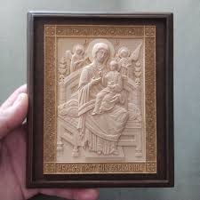 Carved Wood Icon Handmade Icon Of The