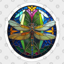 Stained Glass Dragonfly Window