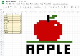 Apple Pixel Art Adding Doubles Math