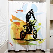 Motocross Shower Curtains Bath Mats