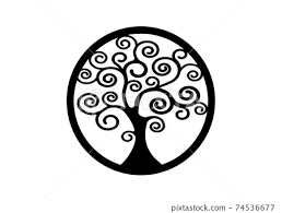 Tree Life Roots Branches Vector Black