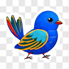 Blue Bird With Red Feathers Png