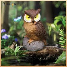 Blesiya Mini Owl Resin Miniature Birds