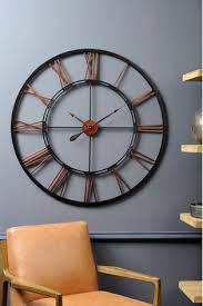 Oversized Metal Skeletal Wall Clock