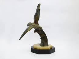 Art Deco Sculpture Bronze Seagull On