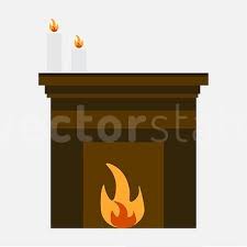 Fireplace Sign Candles Icon Home