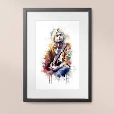 Kurt Cobain Watercolor Portrait Digital