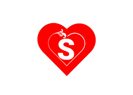 S Letter Logo With Heart Icon Graphic