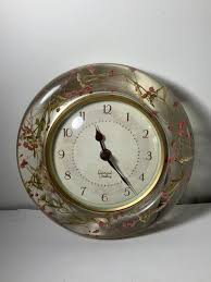 Vintage Lucite Wall Clock With Dried