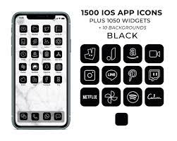 1500 Minimalist Black Ios 14 App Icons