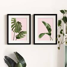 Pink Botanical Prints Set Of 2 Framed