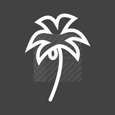 Coconut Trees Line Inverted Icon