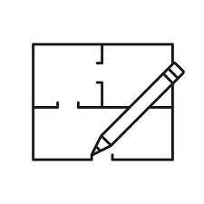 Flat Blueprint Contour Symbol Vector