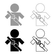 Car Safety Belt Icon Set