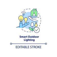 Smart Outdoor Lighting Concept Icon