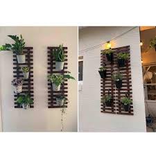 11 In W X 47 In H Dark Brown Wood Wall Mounted Wall Planter 2 Pack