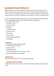 Business Plan Template Business Plan