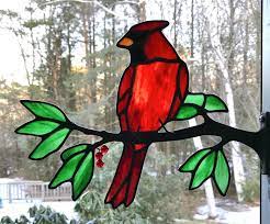 Chippaway Art Glass Window Frame Birds