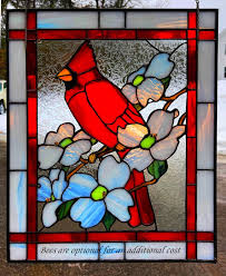 Buy Panel Framed Stained Glass Cardinal
