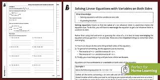 Solving Equations With Variables On