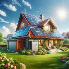 Solar Pv System On Red Roof House