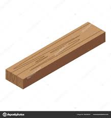 Wood Bar Icon Isometric Style Stock