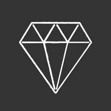Diamond Chalk Icon Flat Crystal