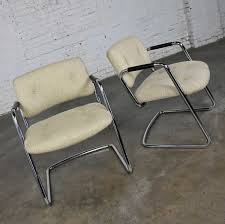 vintage modern chrome cantilever chairs