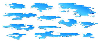 Cartoon Rain Water Puddles Liquid Water
