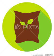Garden Bag With Plant Seeds Circle Icon