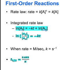 Solved First Order Reactions Rate Law