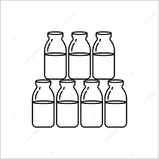 Milk Glass Bottle Vector Png Images