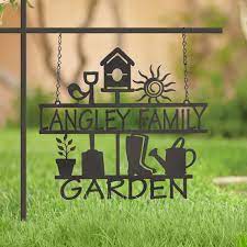 Custom Metal Hanging Garden Sign