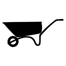 Garden Cart Carry Load Wheels Black Icon