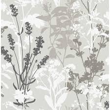 Advantage Pippin Grey Wild Flowers Wallpaper
