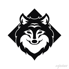 Wolf Head Black Logo Icon Design Vector