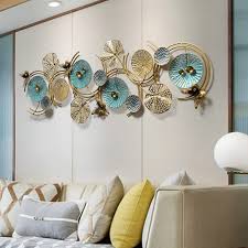 Teal And Gold Metal Wall Art Metal