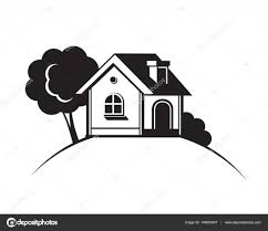 Black And White House Icon Stock Vector