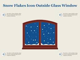 Snow Flakes Icon Outside Glass Window