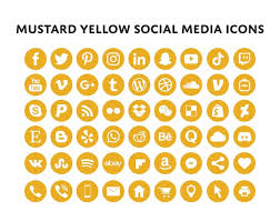 Buy Mustard Yellow Social Media Icons