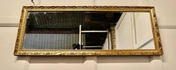 Long Gilt Frame Wall Mirror 1920s For