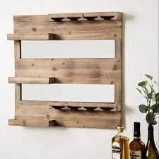 Wooden Wall Mounted Wine Rack At Rs