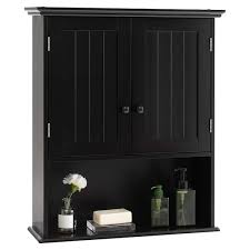 Black Bathroom Storage Wall Cabinet