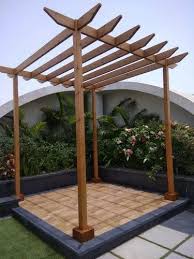 Natural Out Door Wooden Pergola For