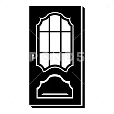 Door With Glass Icon Simple Style